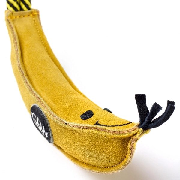 Barry the Banana // Natural dog toy made from jute and suede