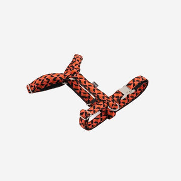 Brott Er // Adjustable h-harness for dogs (geometric orange)