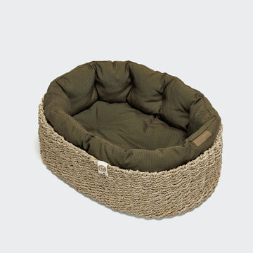 Cloud7 Basket Lazy // Rund hundekurv med blød inderpude (olive)