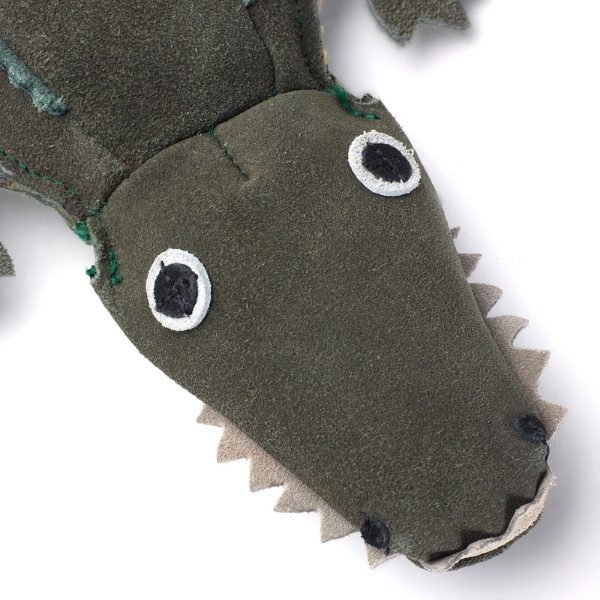 Colin the crocodile // Natural dog toy made of jute and suede