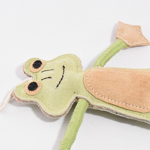 Francois Le Frog // Suede and jute natural dog toys (frog)