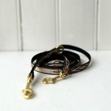 Marrakesh 3 // Dog leash in blue and yellow