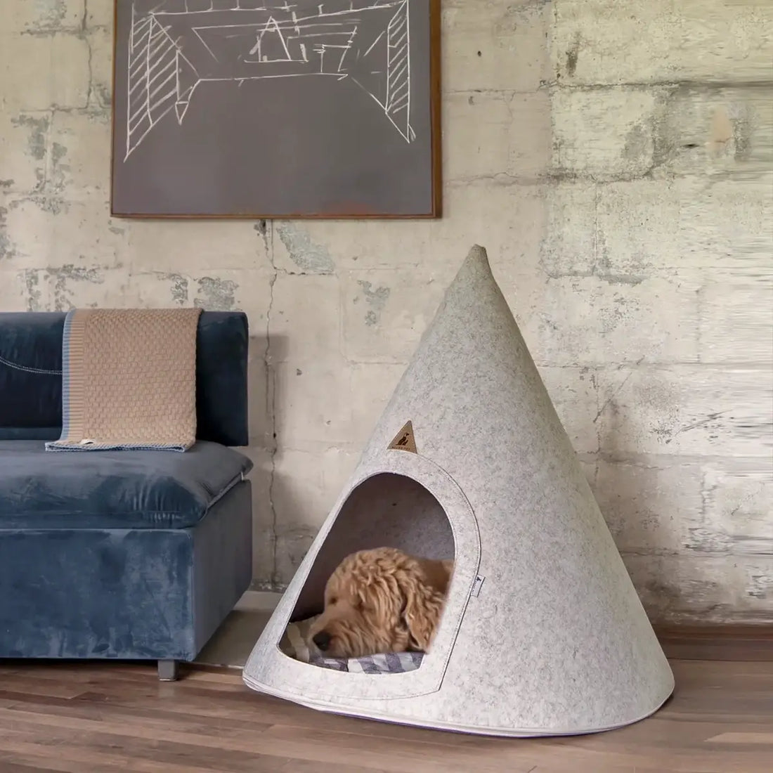 Nooee Pet Cave // Dog cave with inner cushion (cream)