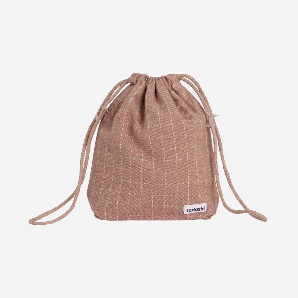 Tadazhi Treat Bag // Organic cotton treat bag (pink check)