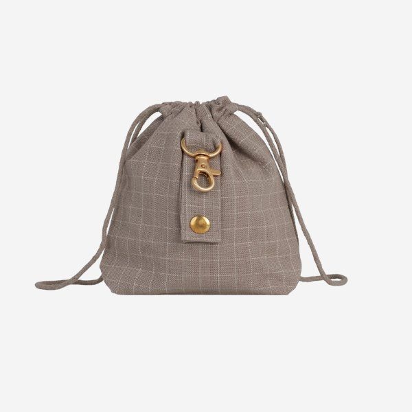 Tadazhi Treat Bag // Organic cotton treat bag (check dark sand)