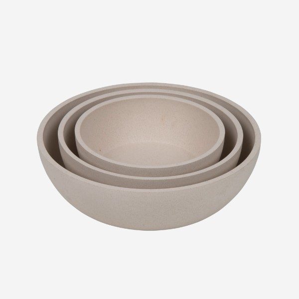 Bamboo // Bamboo dog bowl for food and water (beige)