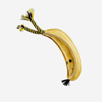 Barry the Banana // Natural dog toy made from jute and suede