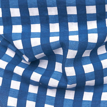 Face mask // Face mask in fabric with classic blue checks