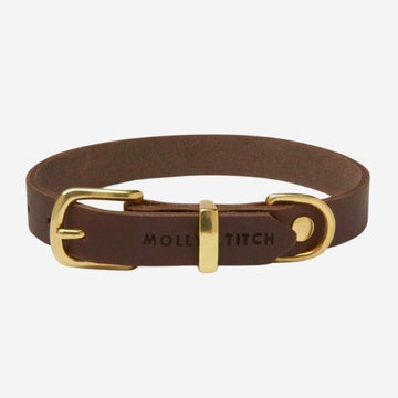 Butter Classic // Dog collar in soft leather (dark brown)