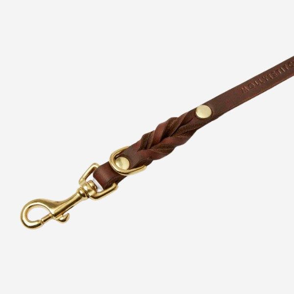 Butter Classic // Adjustable dog leash in soft leather (dark brown)