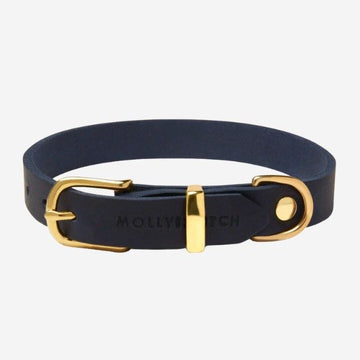 Butter Navy // Soft leather collar (navy blue)