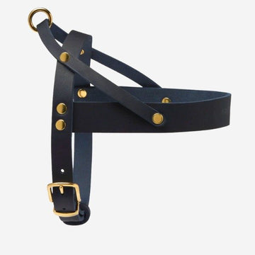 Butter Navy // Classic harness in soft leather (navy blue)