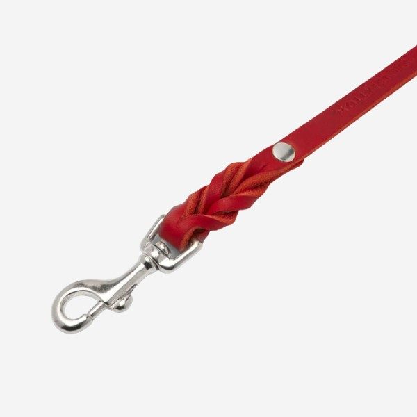 Butter Red City leash // City dog leash in soft leather (red)