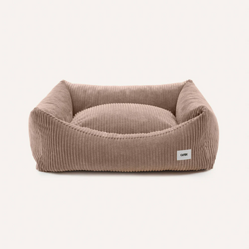 Cafide Snozy // Blød og vaskbar hundeseng i fløjl (beige)