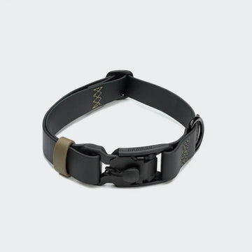 Cloud7 Ipanema // Justerbart BioThane halsbånd (black/olive)