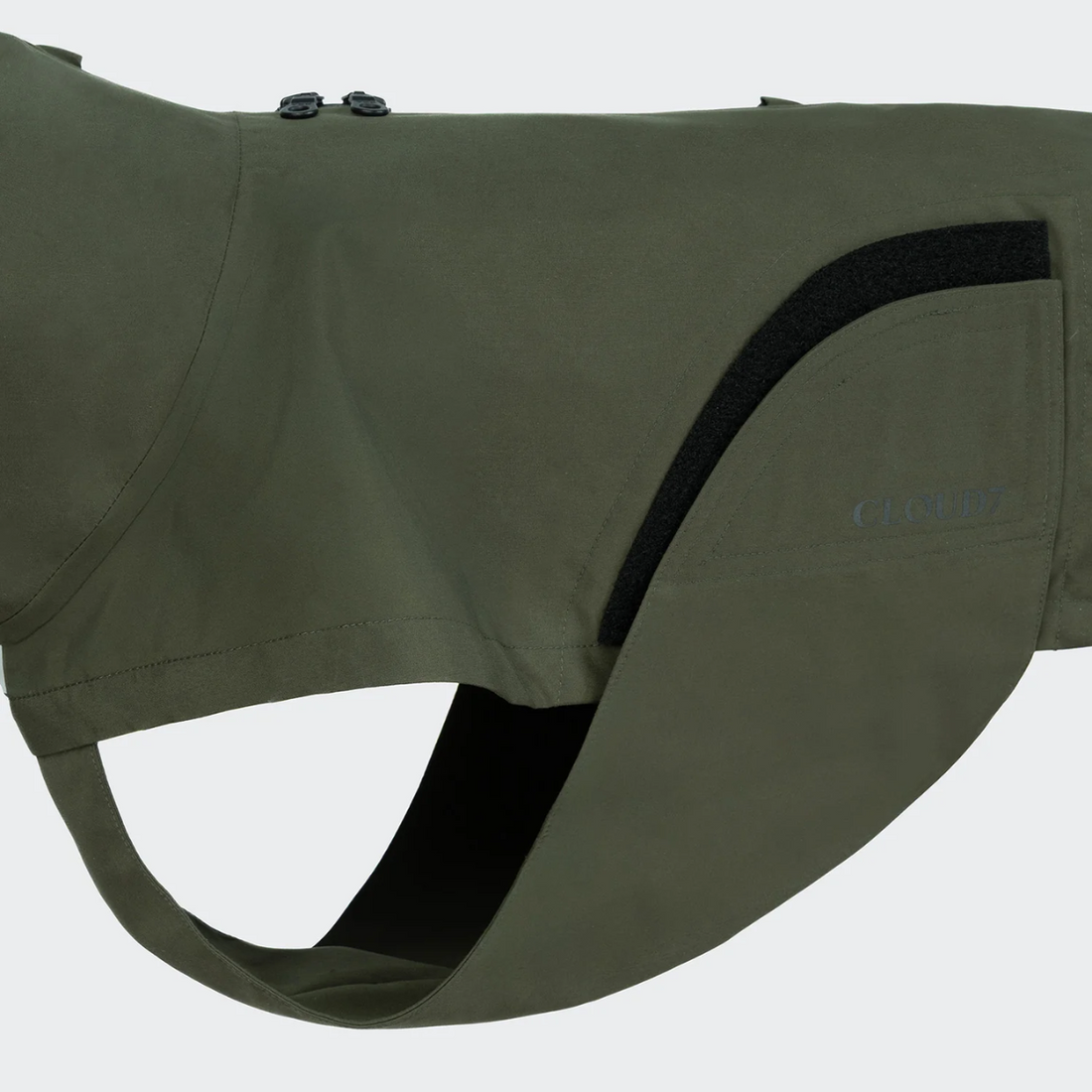 Cloud7 Dublin // Rain jacket for dachshunds (dark olive)