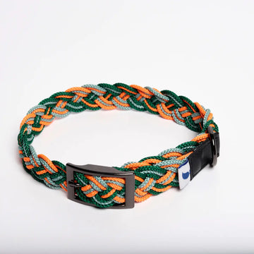 Corme Collar // Genanvendt og håndlavet halsbånd (grøn/orange)