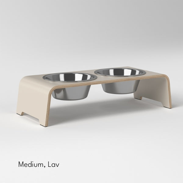 DogBar, Steel Bowls // Feeding station for water and food (beige)