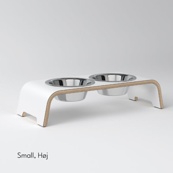 DogBar, Steel Bowls // Feeding station for water and food (white)