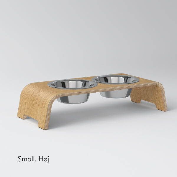 DogBar, Steel Bowls // Feeding station for water and food (light oak)