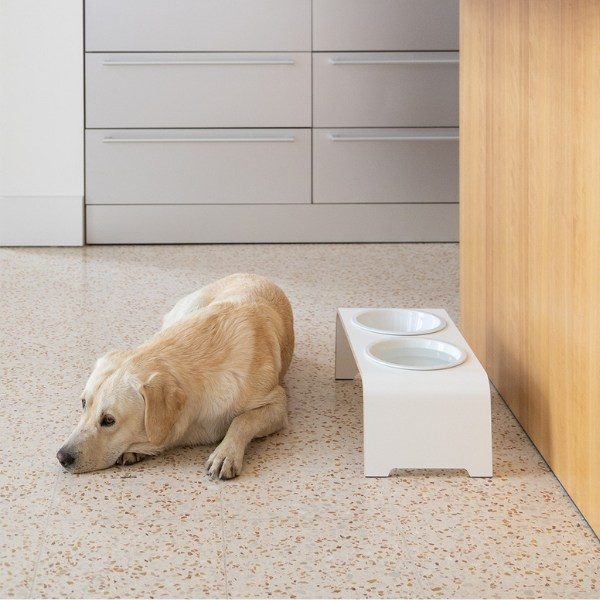 DogBar, Porcelain Bowls // Feeding station for water and food (white)