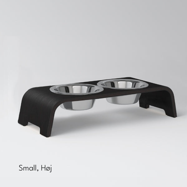 DogBar, Steel Bowls // Feeding station for water and food (dark oak)