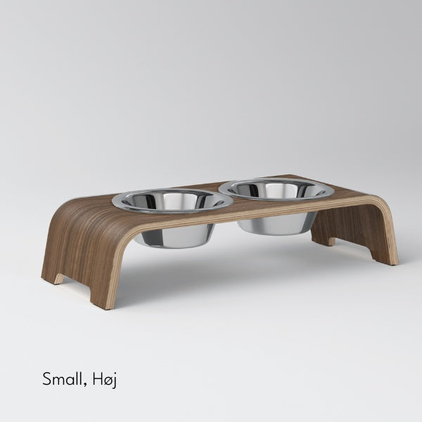 DogBar, Steel bowls // Feeding station for water and food (walnut)