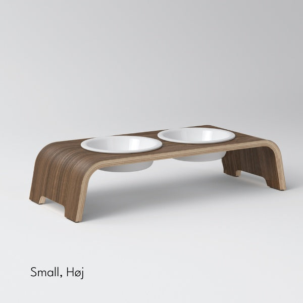 DogBar, Porcelain bowls // Feeding station for water and food (walnut)