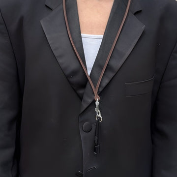 Butter Key Chain // Leather cord for dog whistle (dark brown)