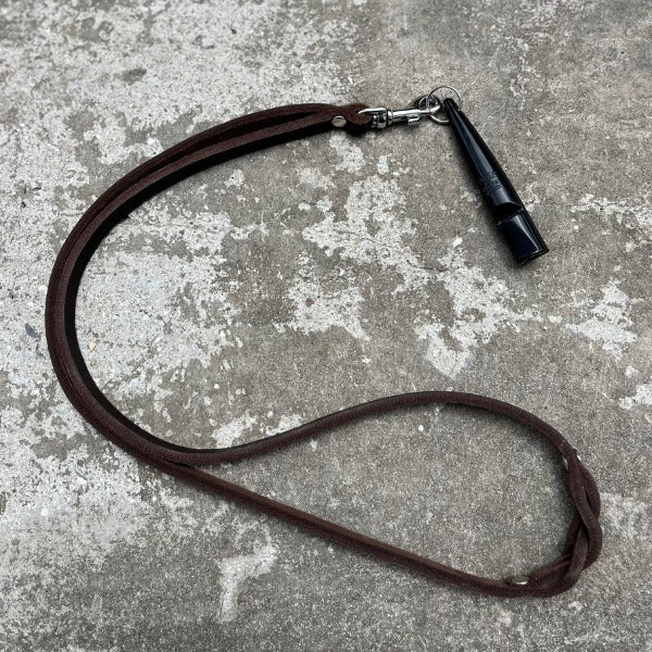 Butter Key Chain // Leather cord for dog whistle (dark brown)