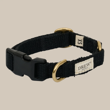Drew's Dogwear Black // Soft & Adjustable Collar (Black)