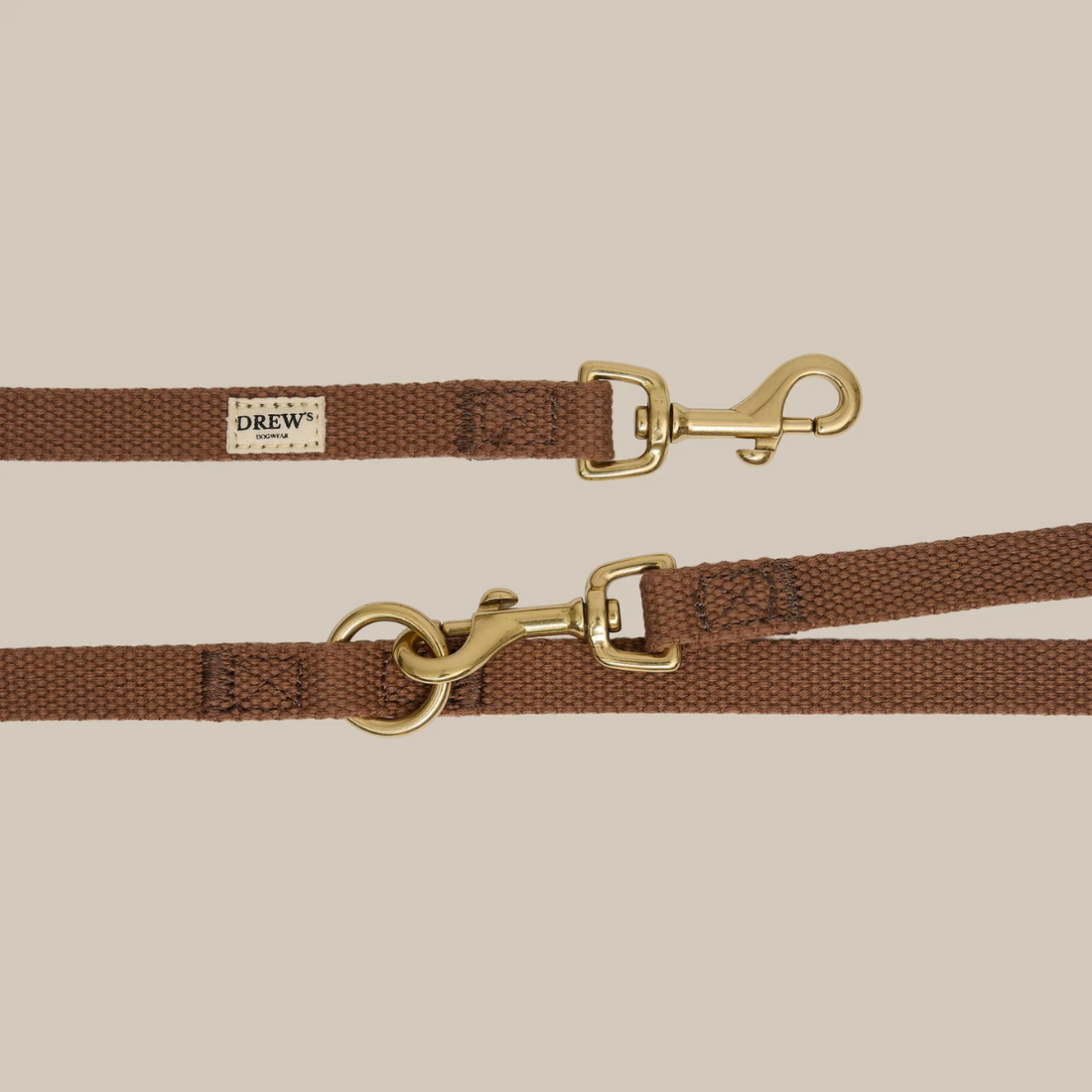 Drew's Dogwear Brown // Adjustable cotton dog leash (brown)