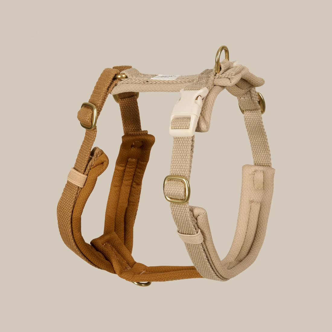 Drew's Dogwear Cortado Pro // Justerbar og blød y-sele (brun/beige)