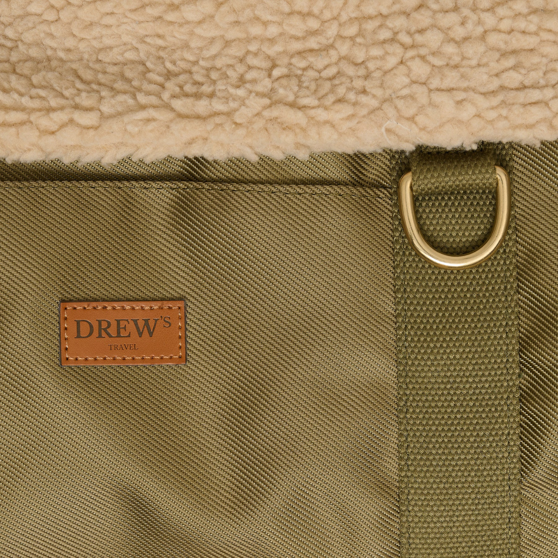 Drew's Dogwear Olive // Dog bag with teddy lining (limited edition)