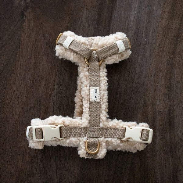 Pre-order Drew's Dogwear Teddy // Adjustable y-harness (beige)