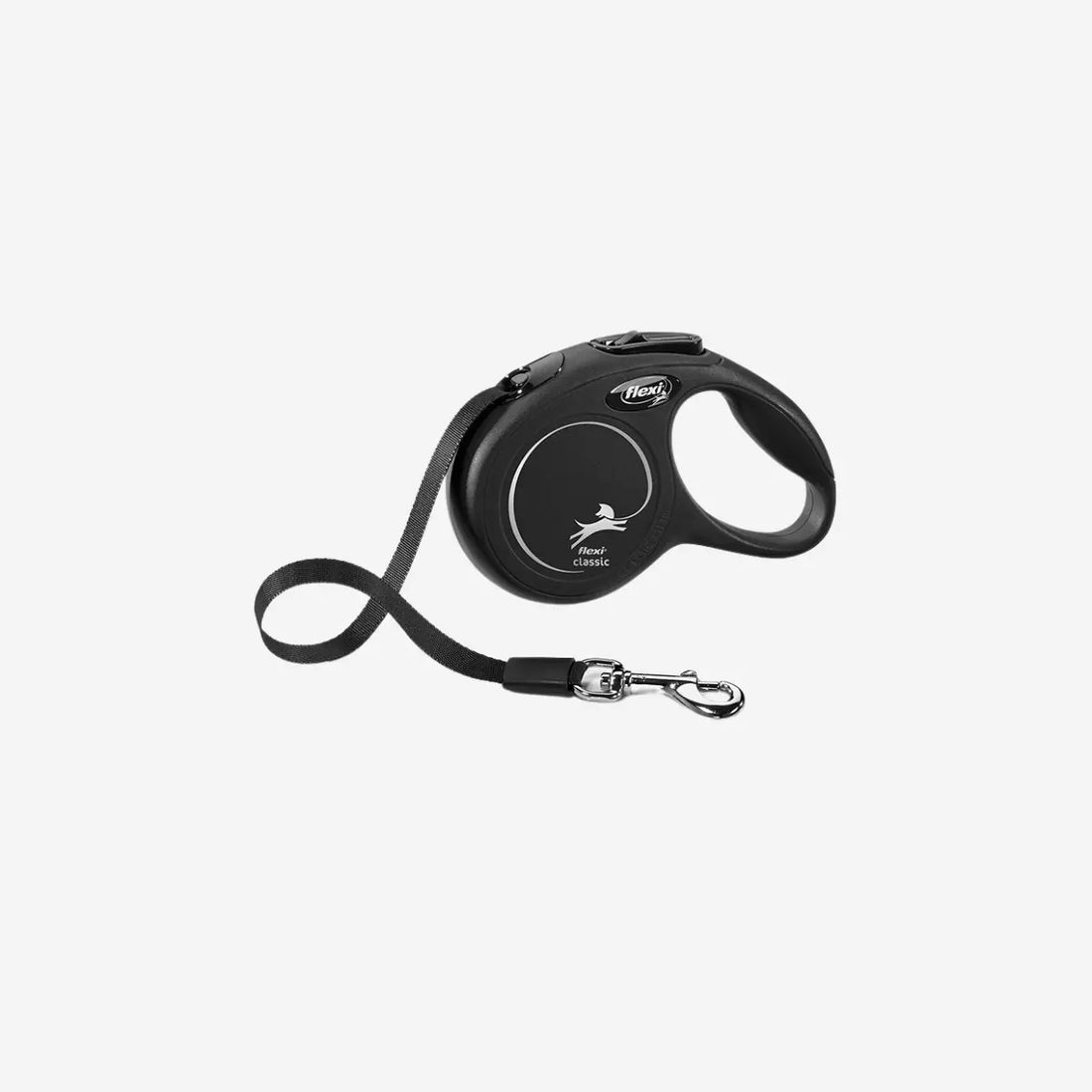 Flexi // Black retractable leash with ribbon