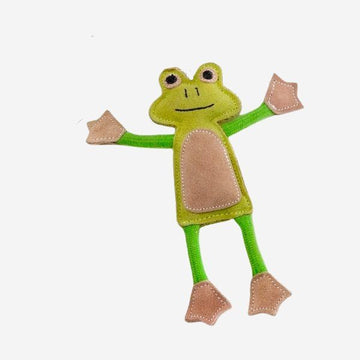 Francois Le Frog // Suede and jute natural dog toys (frog)