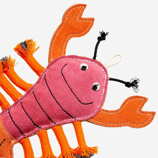 Larry The Lobster // Natural suede dog toy (lobster)