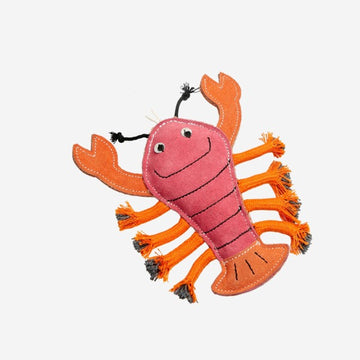 Larry The Lobster // Natural suede dog toy (lobster)