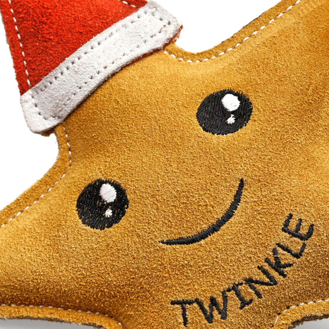 Twinkle the Star // Natural Christmas toy in suede (poinsettia)