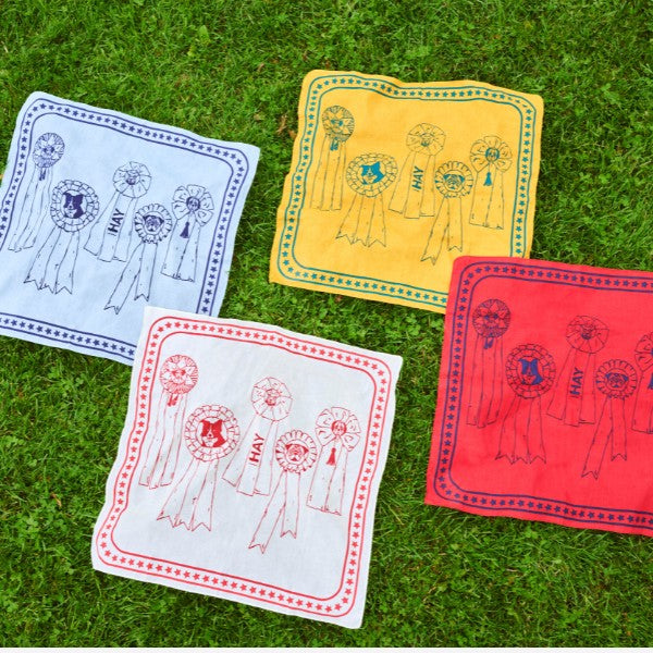 HAY Dogs Scarf // Cotton dog bandana (red/navy)