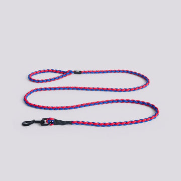 HAY Dogs Braided // Braided dog leash in recycled nylon (red/blue)
