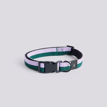 HAY Dogs Flat // Justerbart halsbånd i blødt nylon (lavendel/grøn)