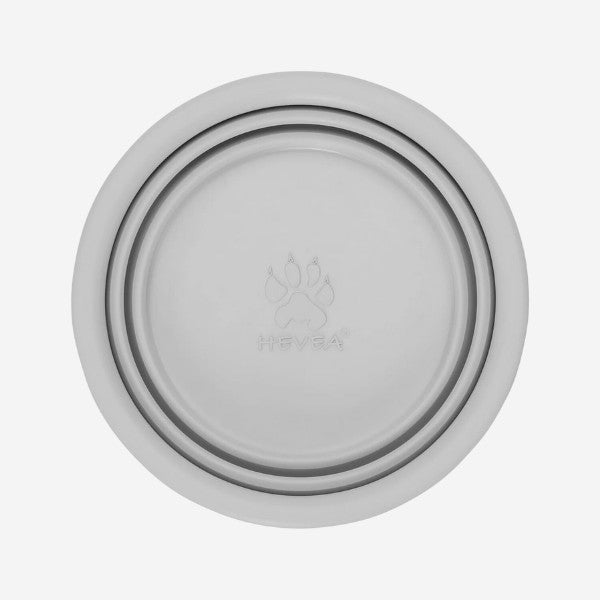 Hevea Bowl-on-the-go // Transportable folding bowl in natural rubber (gray)