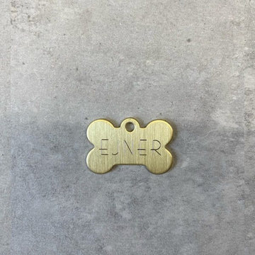 Dog tag // Premium bone small (brass)