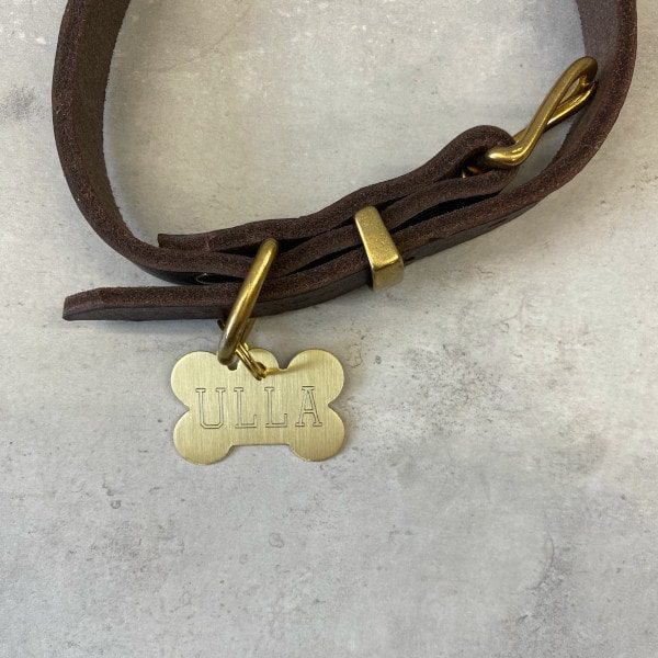 Dog tag // Premium bone large (brass)