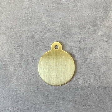 Dog tag // premium round large (brass)