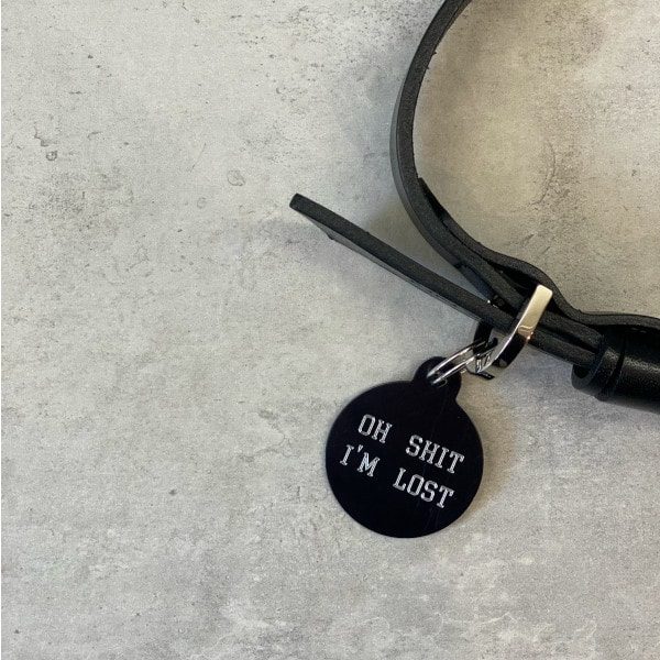Dog tag // Standard round large (black)