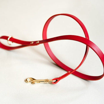 Vackertass Lead // Classic leather lead (red)
