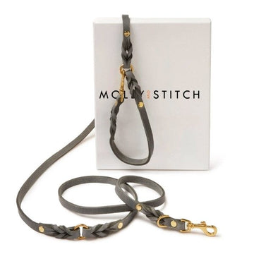 Butter Timeless // Adjustable leash in soft leather (gray)